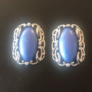 VINTAGE SARAH COVENTRY BLUE FILIGREE EARRINGS